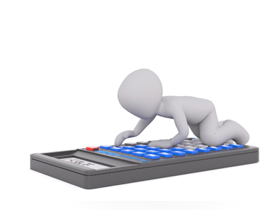 RECOUVREMENT: image représentant un personnage avec une calculette